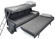 Italian Sofa Bunk Bed Triple Sleep System Expand Furniture