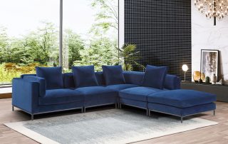Migliore Navy Blue Sofa Expanded