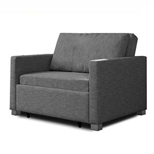 Single Sofa Bed with Memory Foam Dark Grey
