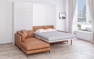 Leather Sofa Expanded Bed Mode