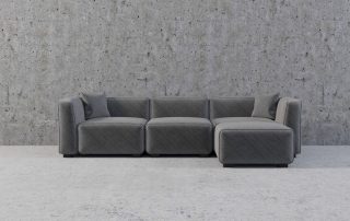 Soft Cube Modular Sectional Sofa in Grey